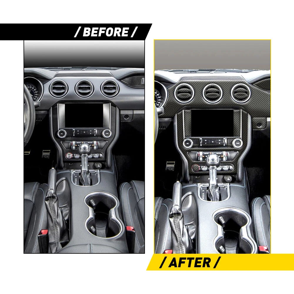 30PCS Carbon Fiber Full Set Interior Decoration Trim Kit For 2015+ Ford Mustang 6B93BC-57