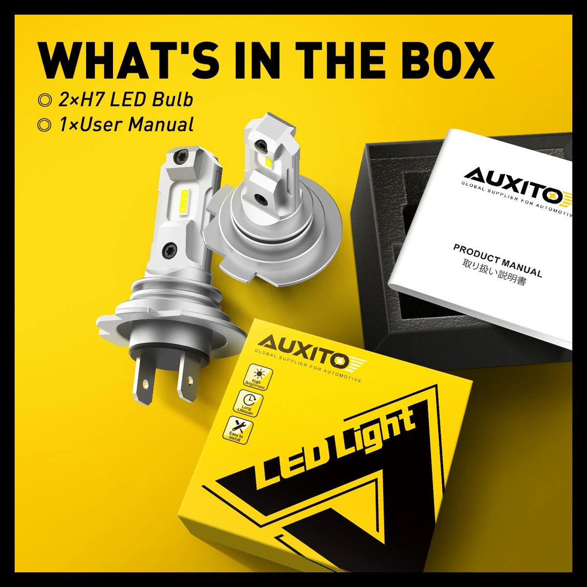 2x H7 LED Headlight Conversion Bulbs Kit High Low Beam 6500K Super White Bright 6B93BC-57