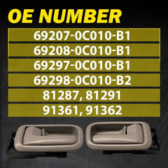 Rear Left Right Side Inside Door Handle For Toyota Tundra 2000-2006 Beige EOA 6B93BC-57