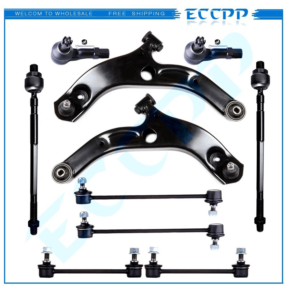 10set Front Rear Sway Bars Control Arms Tie Rods Fits 2001-2003 Mazda Protege 6B93BC-57
