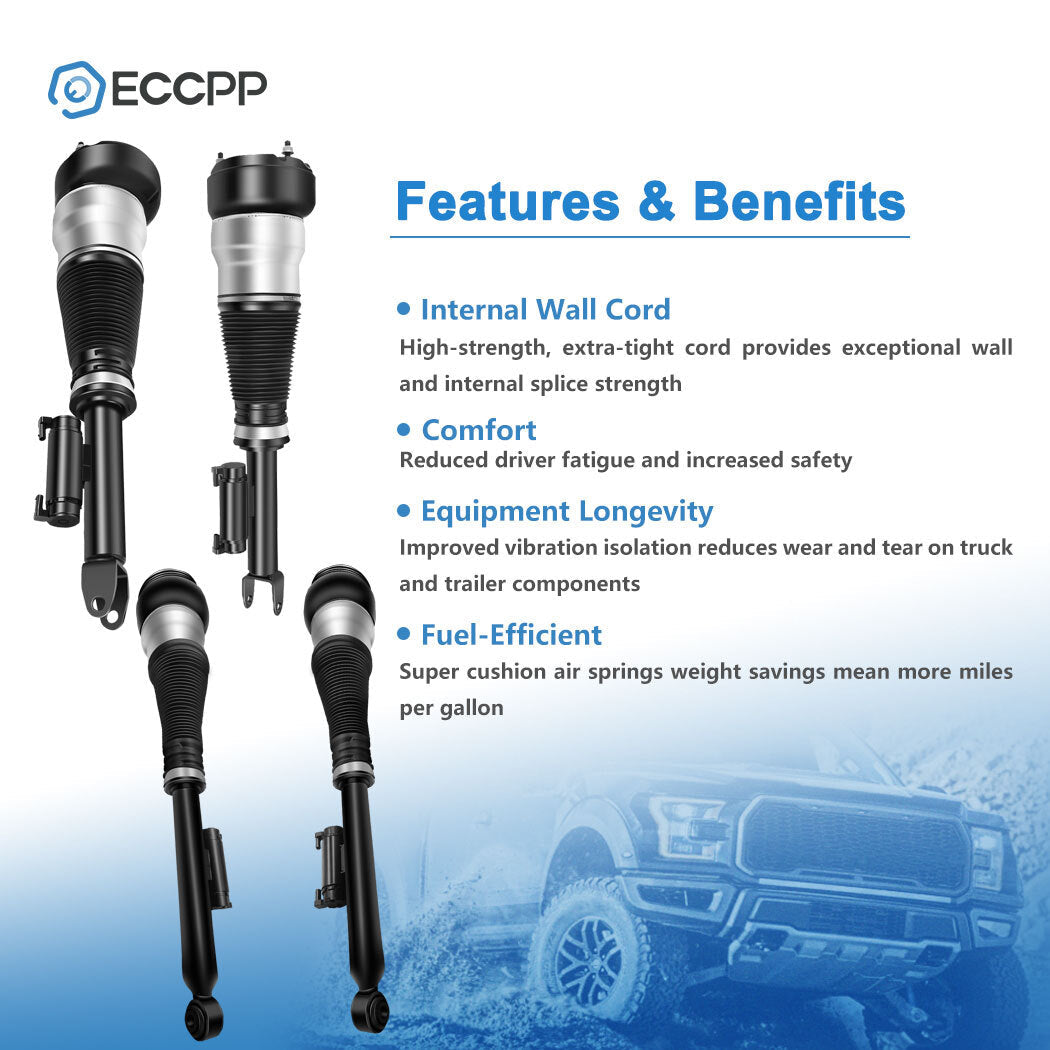 4PCS Front Rear Air Suspension Shock For RWD Mercedes W222 S350 S550 S63 S65 6B93BC-57