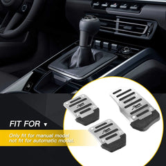 Universal Non-Slip Gas Car Manual Brake Foot Pad Cover Pedal Accessories Silver 6B93BC-57