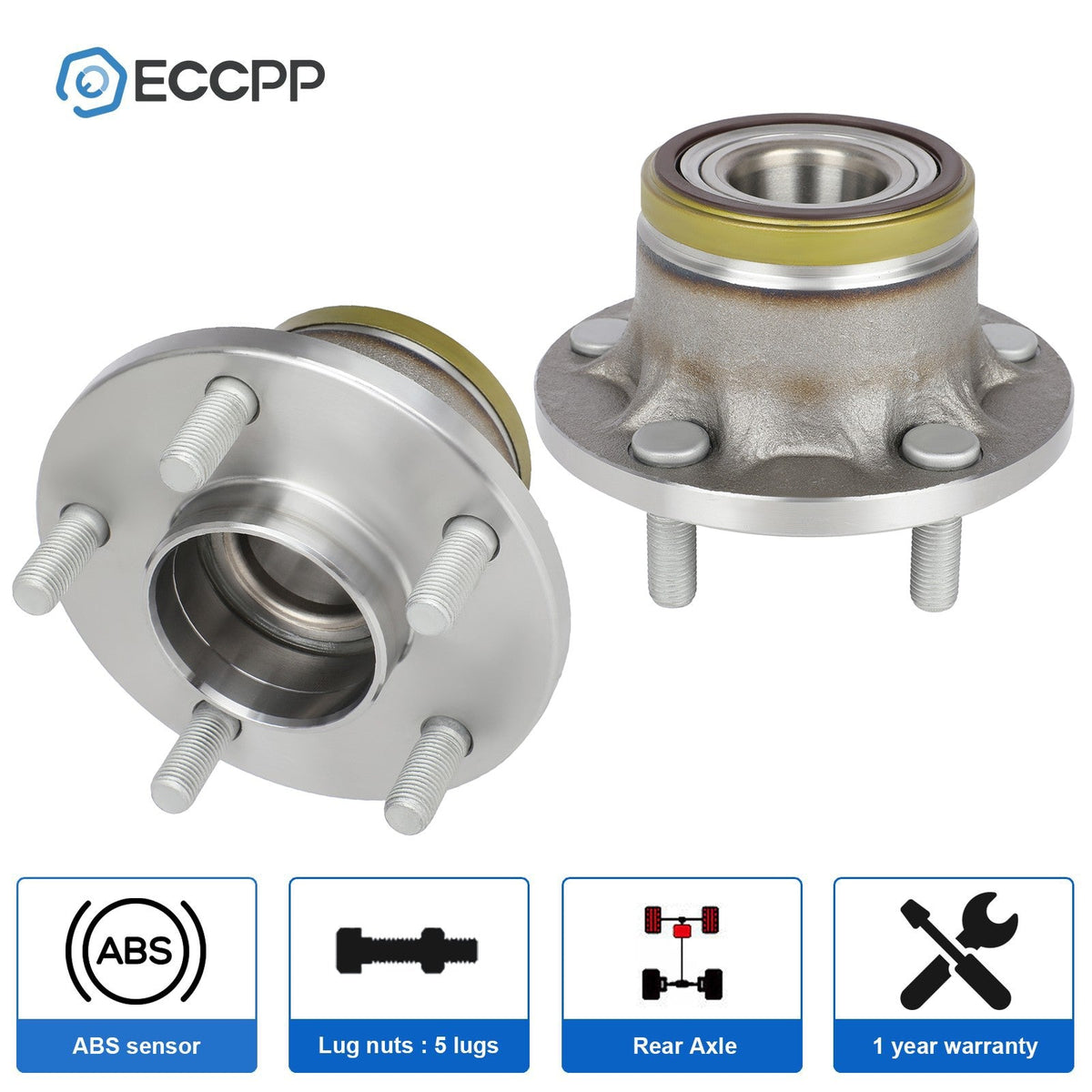 2 Rear Wheel Hub Bearings For 2010 2011 2012 2013 Ford Transit Connect 2.0L FWD 6B93BC-57