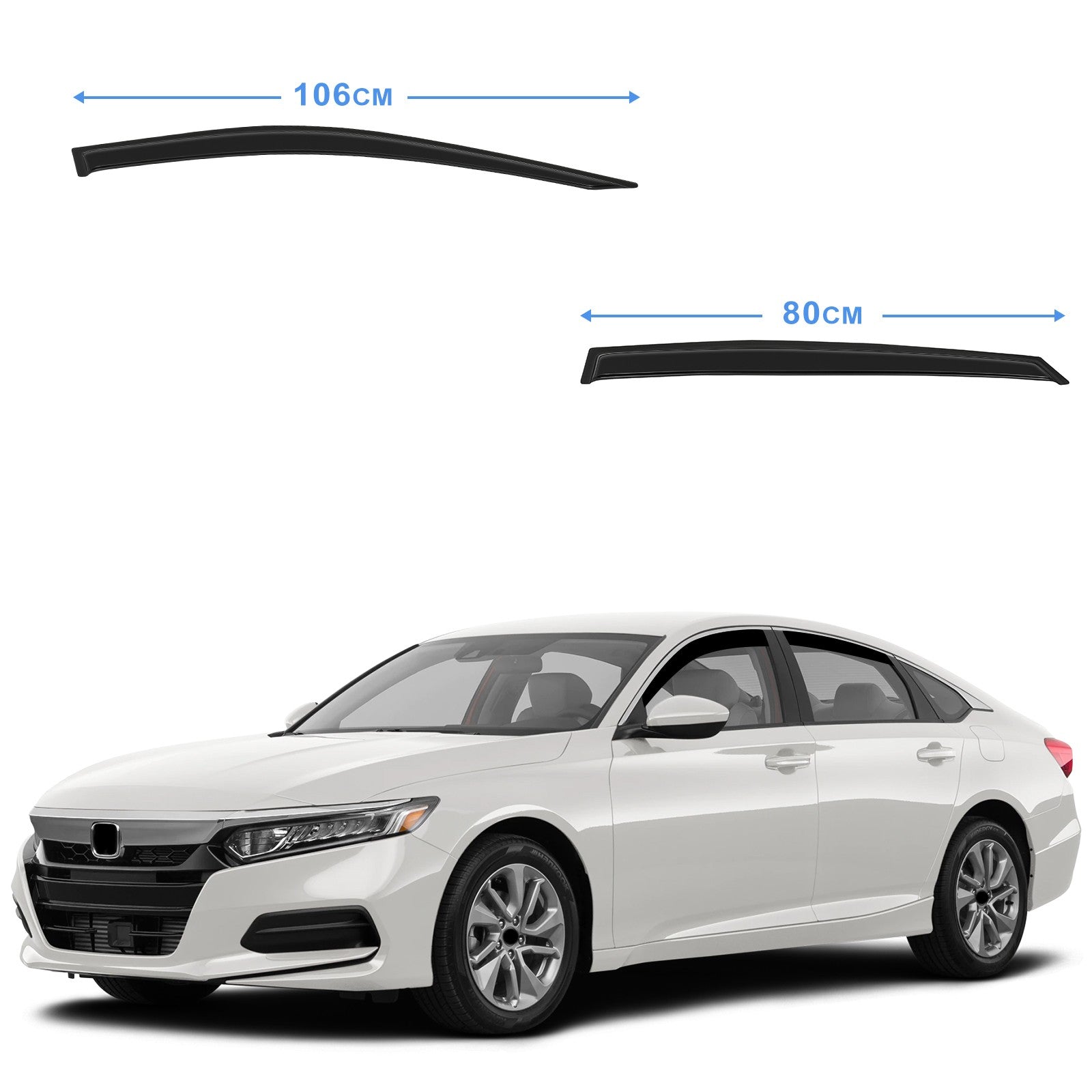 Window Visor Sun Vent Rain Shades Guard Black For 2018-2020 Honda Accord Sedan 6B93BC-57