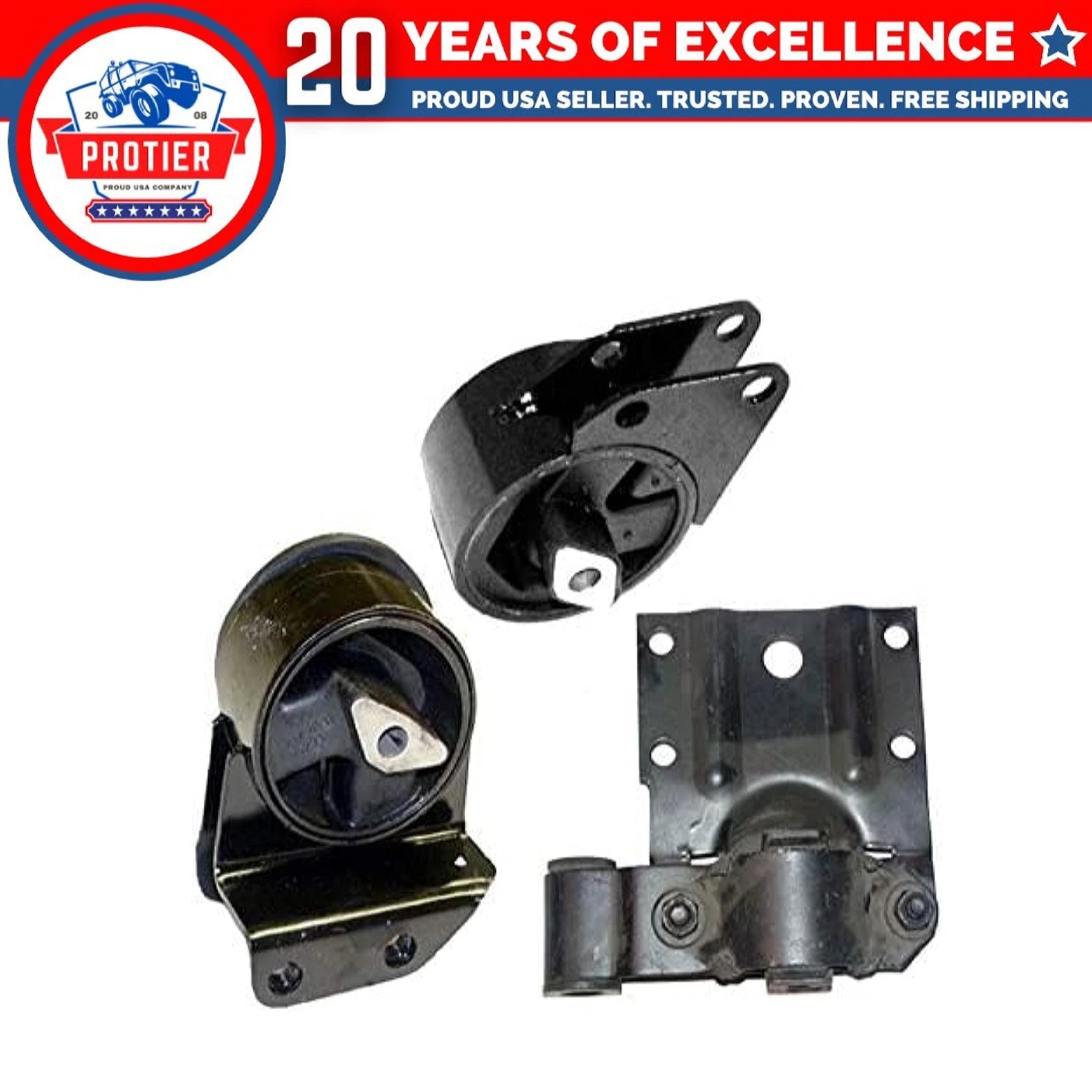 Fits1993 Jeep Grand Wagoneer 5.2L Engine Motor & Trans Mount Set 3PCS : A2809, 6B93BC-57