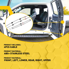 Rear Door Upper+Lower Side door Latch Release Cable for Ford F150 F250 97-04 EOA 6B93BC-57