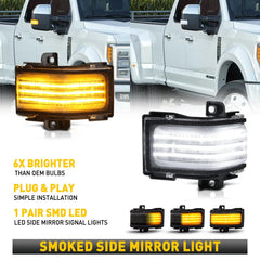 SEQUENTIAL SIGNAL Amber LED Side Mirror Light Blinker Lamp For 15-20 Ford F150 A 6B93BC-57