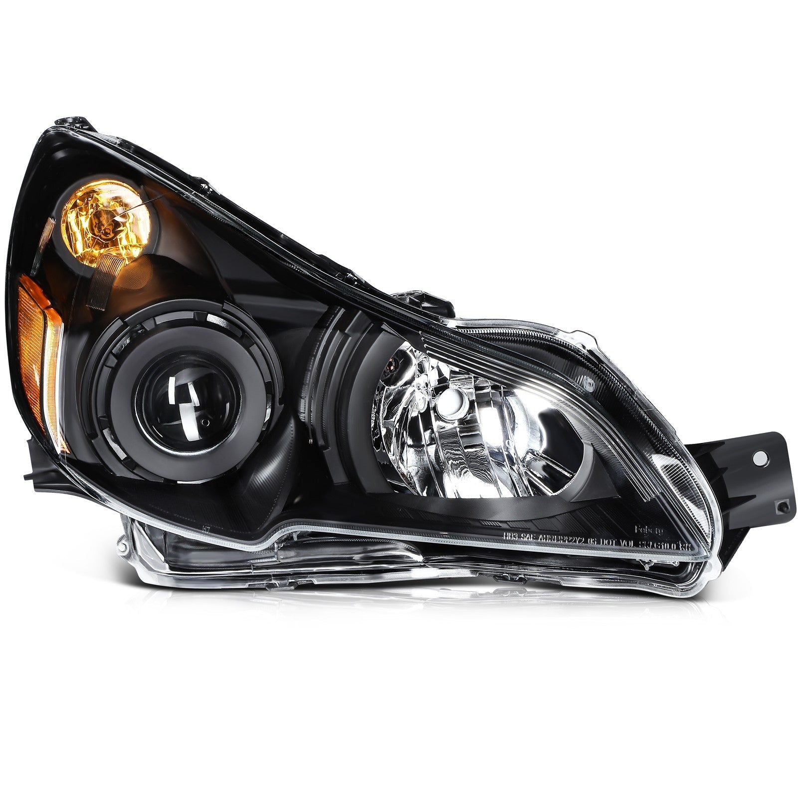 Pair Kit Headlights For 2010-2014 Subaru Legacy Outback 2.5L 3.6L Black Amber 6B93BC-57
