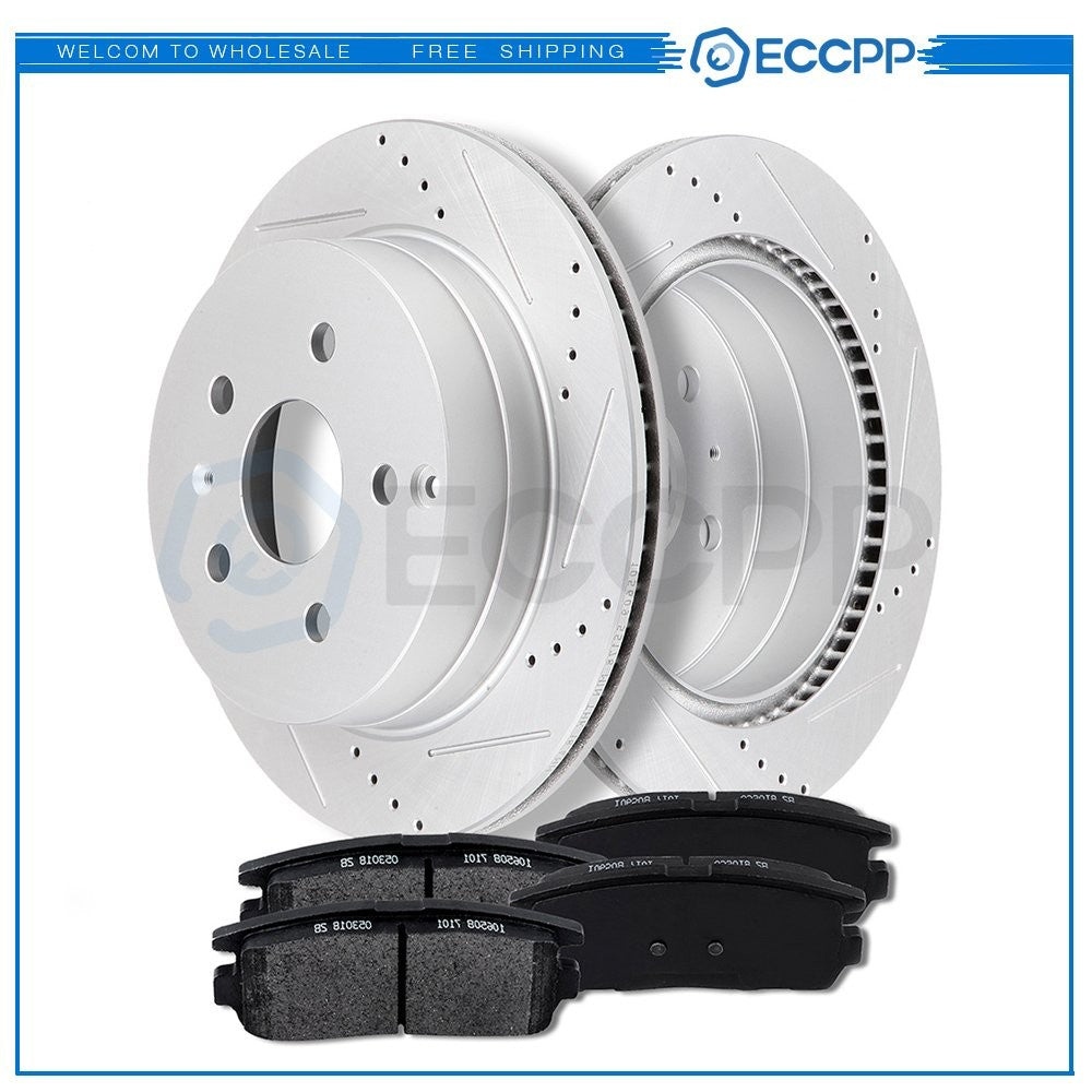 Rear Ceramic Brake Pads And Rotors For 10-16 17 Chevrolet Equinox GMC Terrain KOEEP