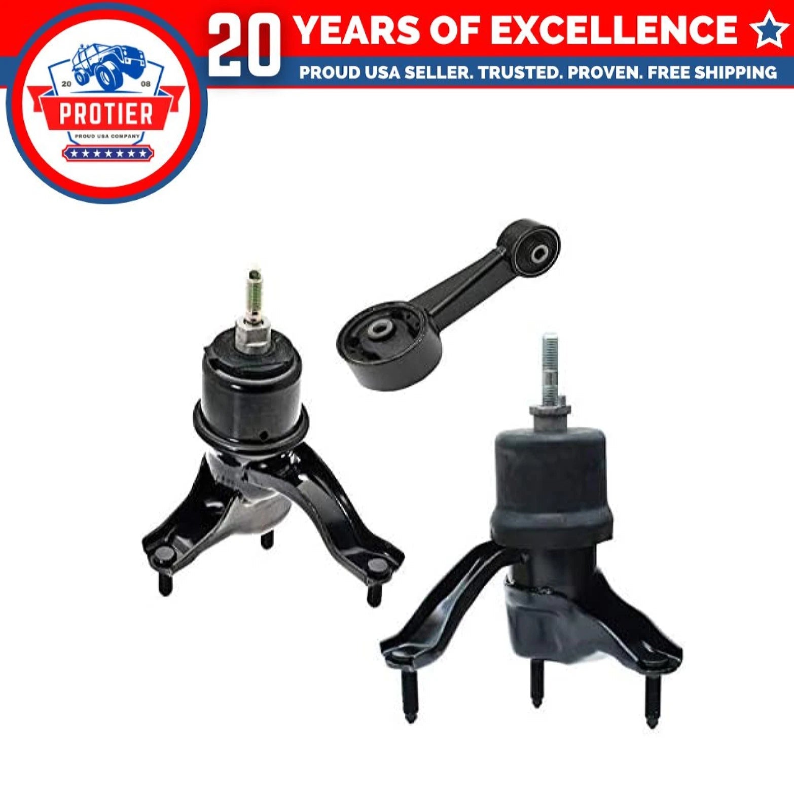 Fits 2008-2013 Toyota Highlander 3.5L Gas Engine Motor & Trans Mount Set 3pcs : 6B93BC-57