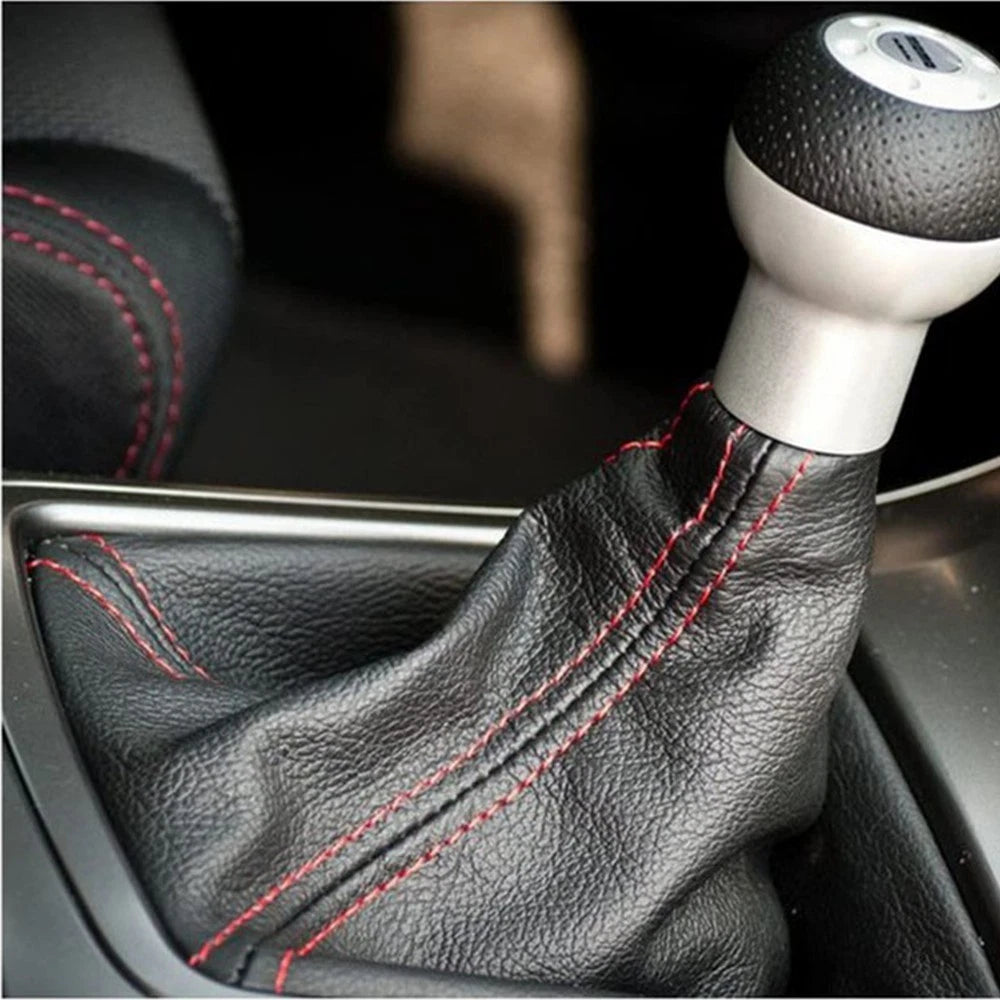 Shift Knob Shifter Boot Cover Black PVC Leather MT AT Sport Car Accessories EOA 6B93BC-57