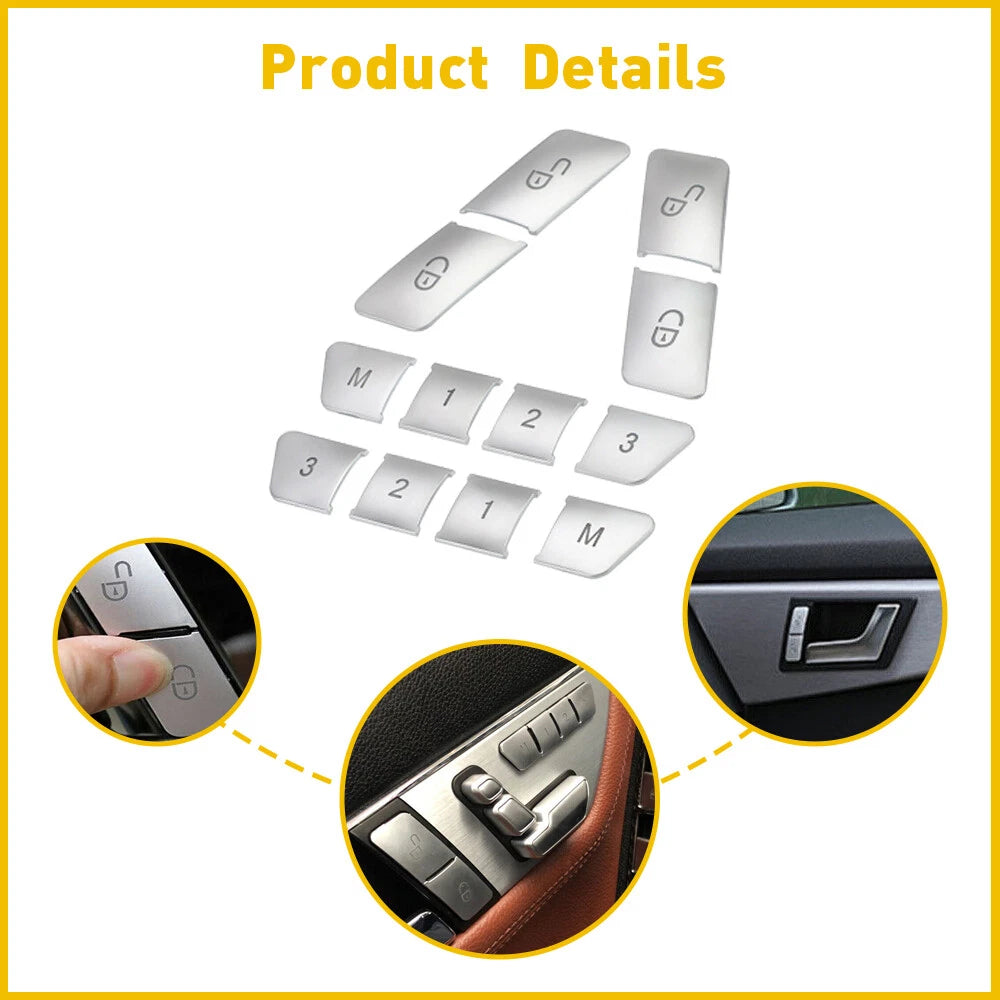 Door Window Lock Switch Button Cover For Mercedes-Benz C-Class E-Class W204 W212 6B93BC-57