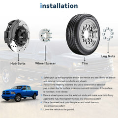 2 Pcs 2" 5x5.5 to 8x6.5 Wheel Adapters 14x1.5 For Ram 1500 5 Lug to 8 Lug Wheels