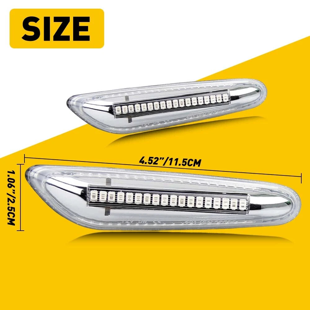 LED Front Fender Side Marker Lights Assembly For BMW E90 E82 E92 E46 E83 E60 EOA 6B93BC-57