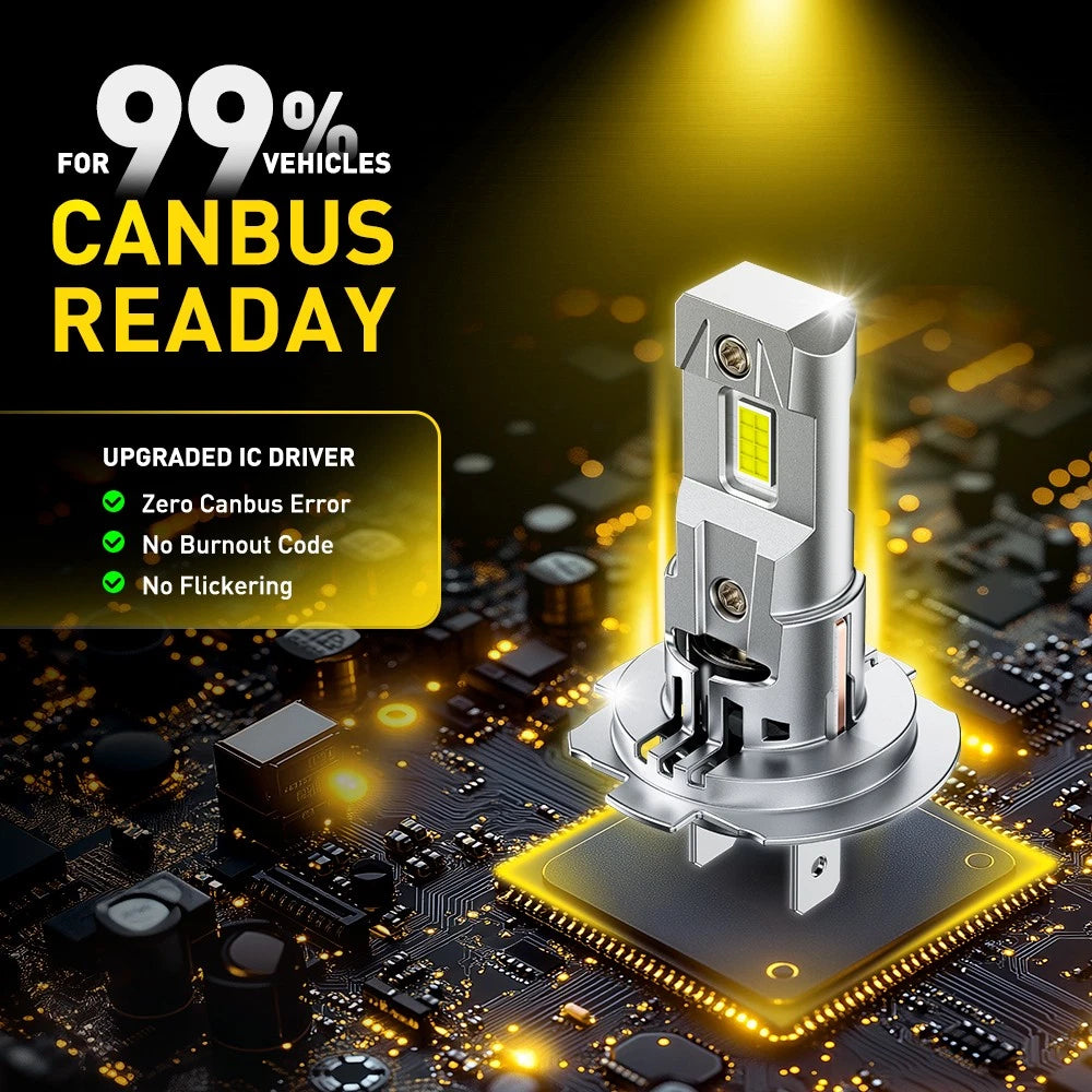 H1 & H7 Combo LED Headlight High Low Beam Bulbs Kit Super Bright White 6500K M6S 6B93BC-57