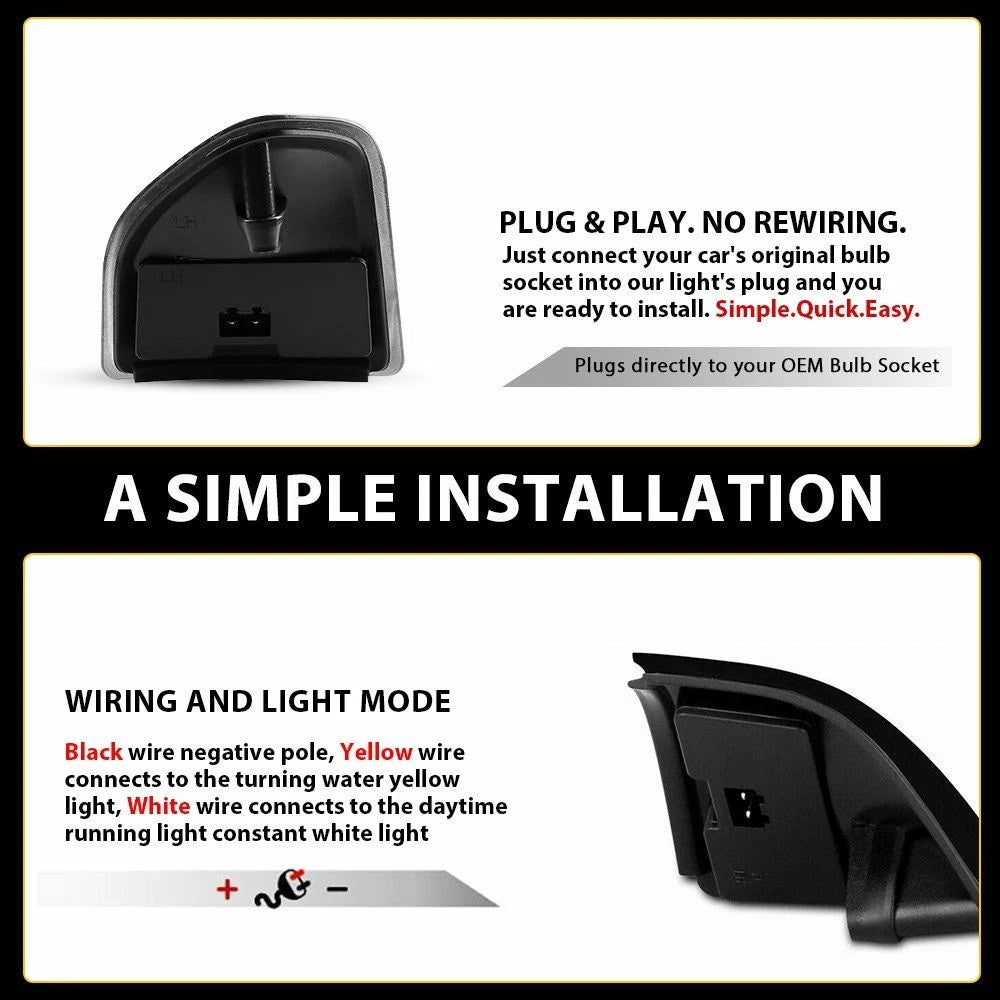 LED Side Mirror Turn Signal Lights For 2009-18 Dodge Ram 1500/2500/3500 Pickup A 6B93BC-57