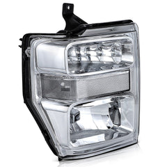 For 2008-2010 Ford F-250 F-350 F-450 F-550 Super Duty Pair Chrome Headlights 6B93BC-57