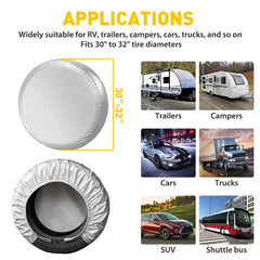 30" 31" 32" Wheel Tire Covers For RV Trailer Camper Car Truck Motorhome SUV 4Pcs 6B93BC-57