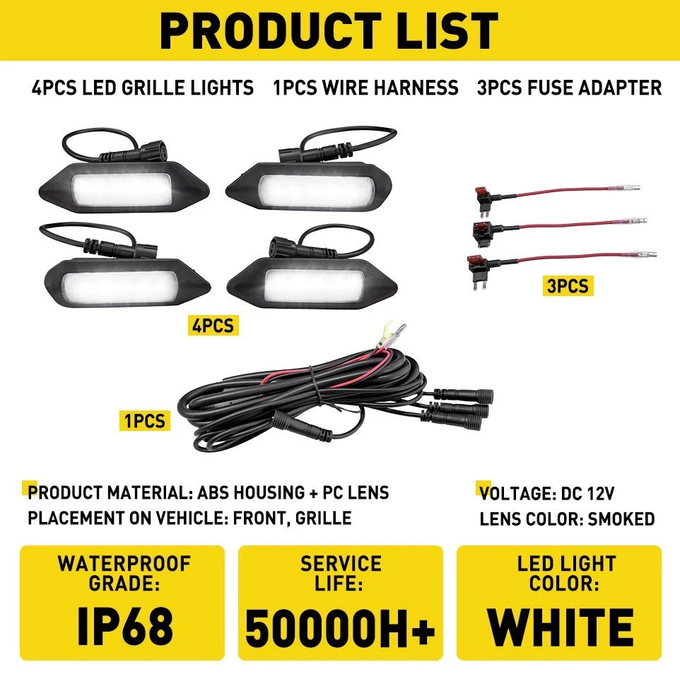 Front Bumper Grille Fog Light Lamp For Toyota RAV4 19-24 LE SE XLE XSE Limited A 6B93BC-57