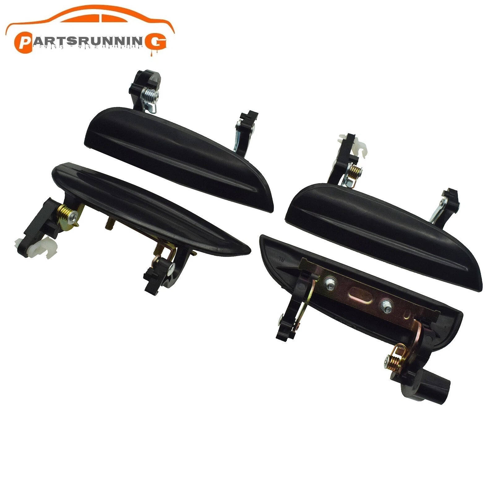 4PCS Front Rear Left Right Black Exterior Door Handles Set For 2003-2005 Kia Rio 6B93BC-57