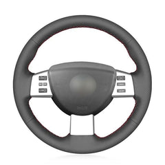 Black Perforated Leather Steering Sew-on Wheel Wrap Cover For Nissan Murano