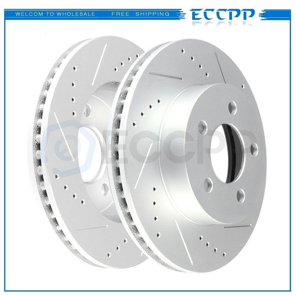 Front Brake Discs Rotors For 2002 2003 2004 2005 2006-2007 Jeep Liberty Drilled 6B93BC-57