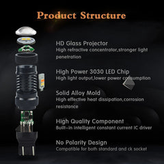 2X 7443 7444 Amber/Yellow Switchback Dual Color Turn Signal Light bulbs LED EOA 6B93BC-57