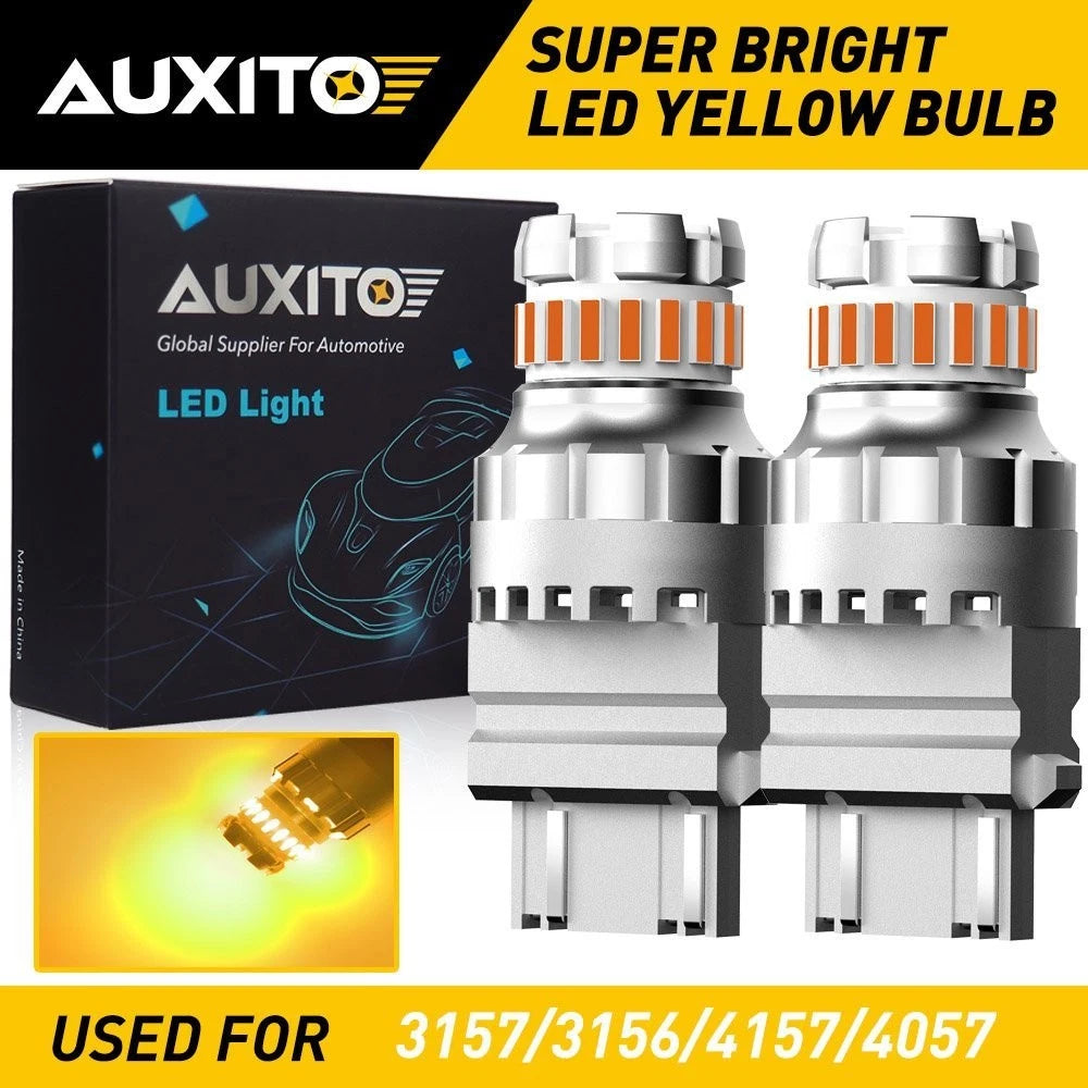 AUXITO Amber Yellow 3157 3156 LED Turn 3457 Signal Blinker Light Bulbs CANBUS 2x AUXITO