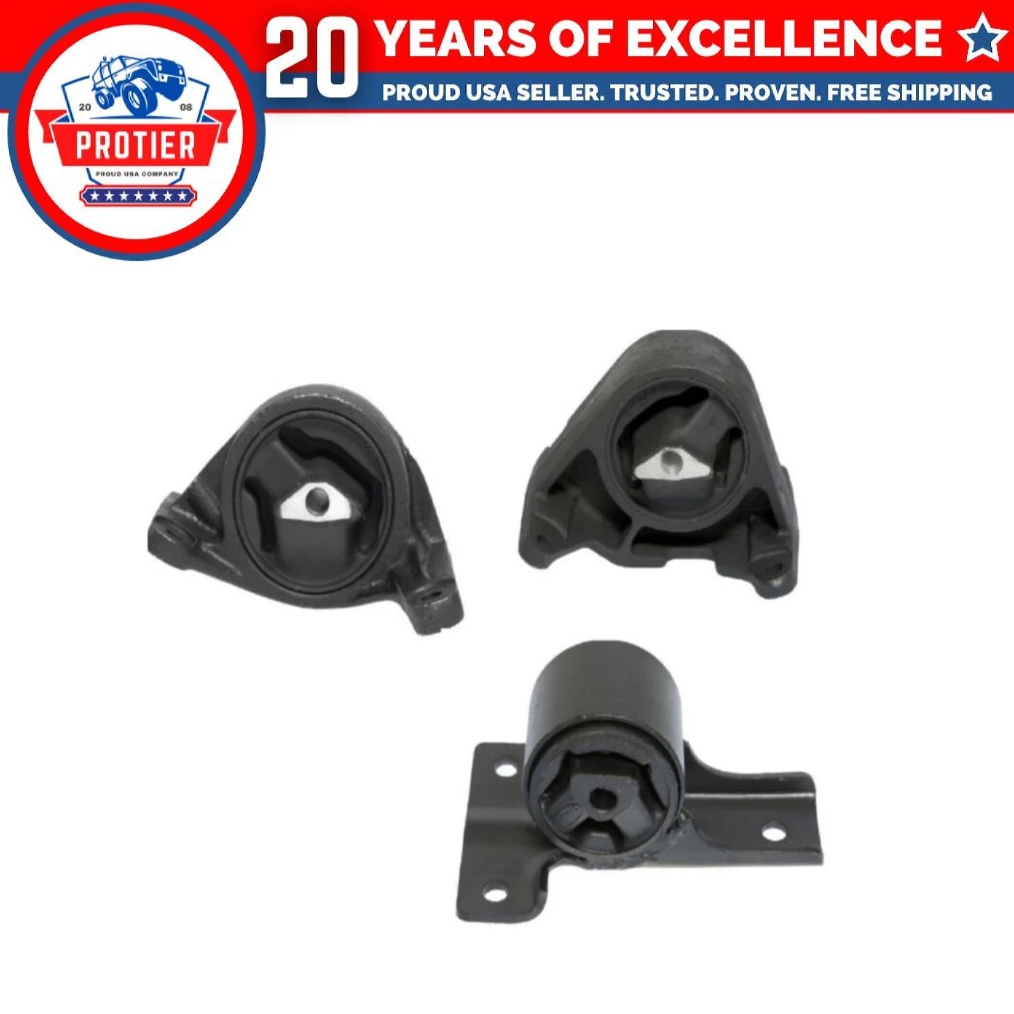 Motor & Trans Mount 3PCS Set Compatible for 2004 Jeep Liberty 3.7L 4WD Manual 6B93BC-57