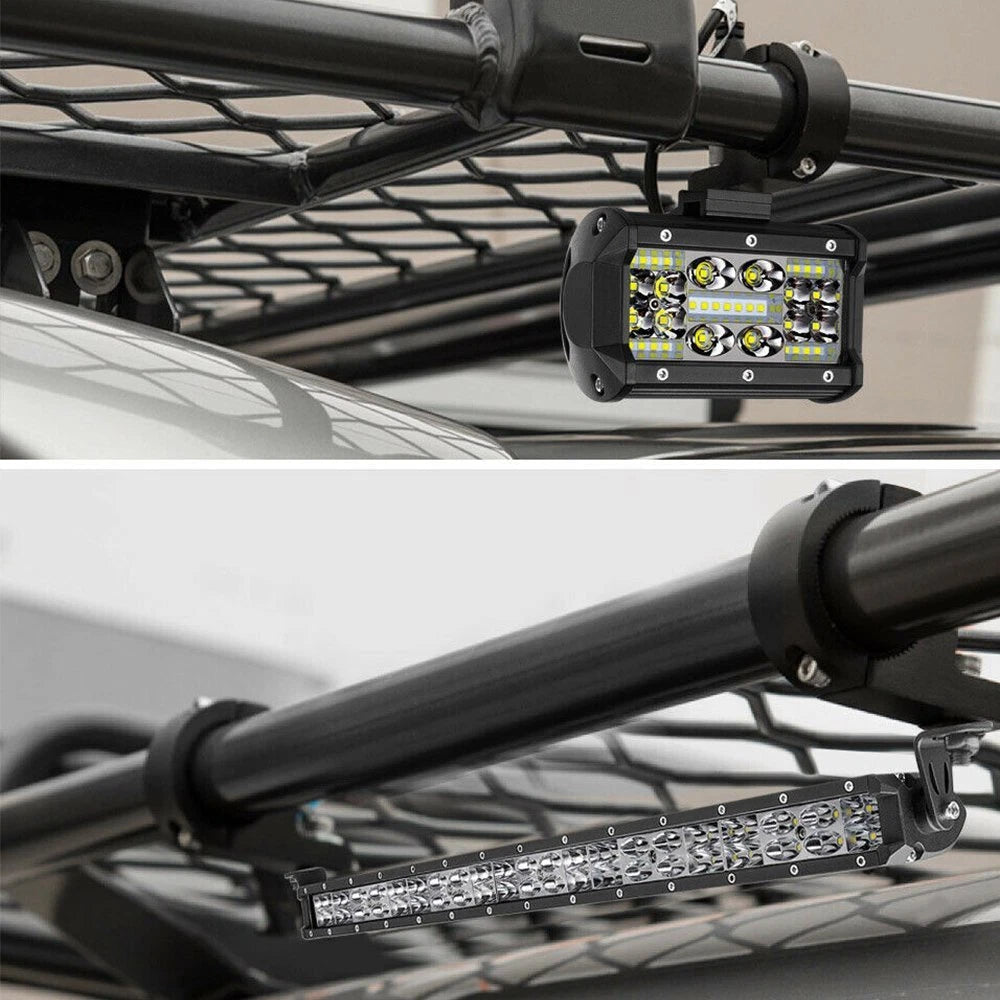 Bull Bar Roll Tube Mounting Bracket Clamps LED Light Bar Offroad for ATV UTV 2PC 6B93BC-57