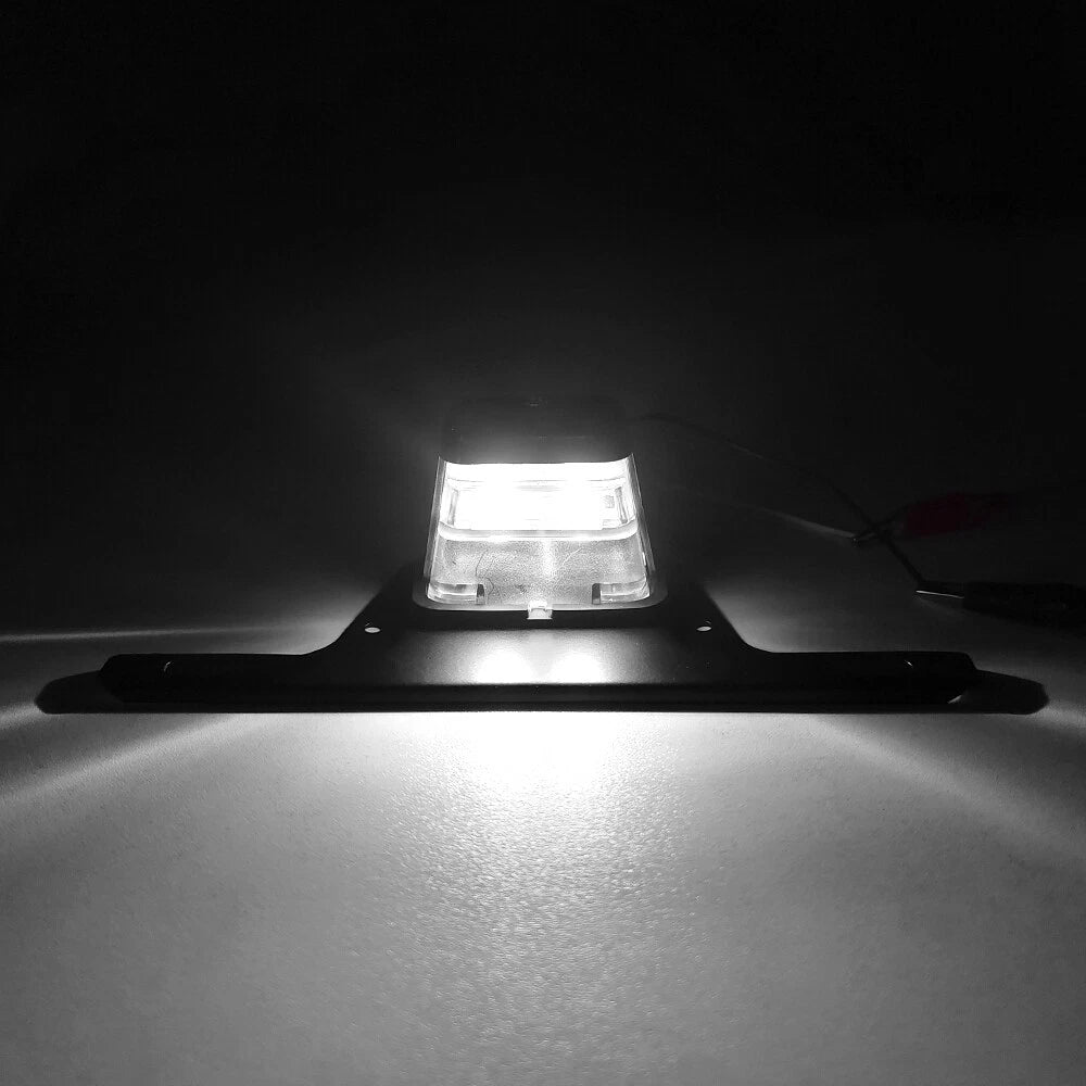 Trailer LED License Plate Light Mount Bracket Universal 12V 24V For RV Boat Tag 6B93BC-57