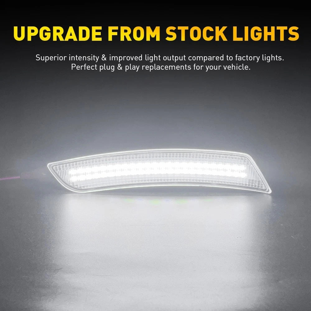 Fit 16-22 Chevy Camaro Side Clear Marker Lights LED Front&Rear Fender Lamp 4PCS 6B93BC-57