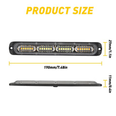 2x 18 Flashing LED Amber/White Strobe Marker Light Flashing Light Bar Car 12V EA 6B93BC-57
