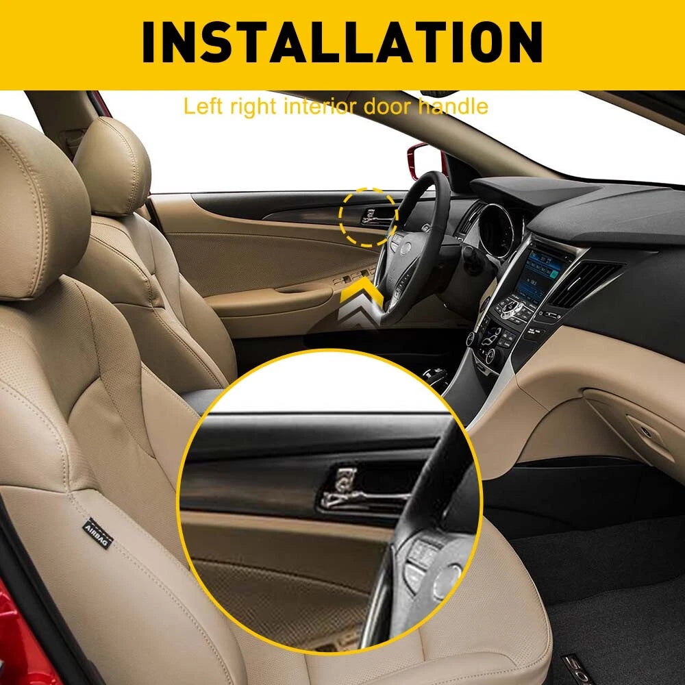 Front/Rear Left Right Inside Door Handle For Hyundai Sonata 2011-2015 Chrome EOA 6B93BC-57