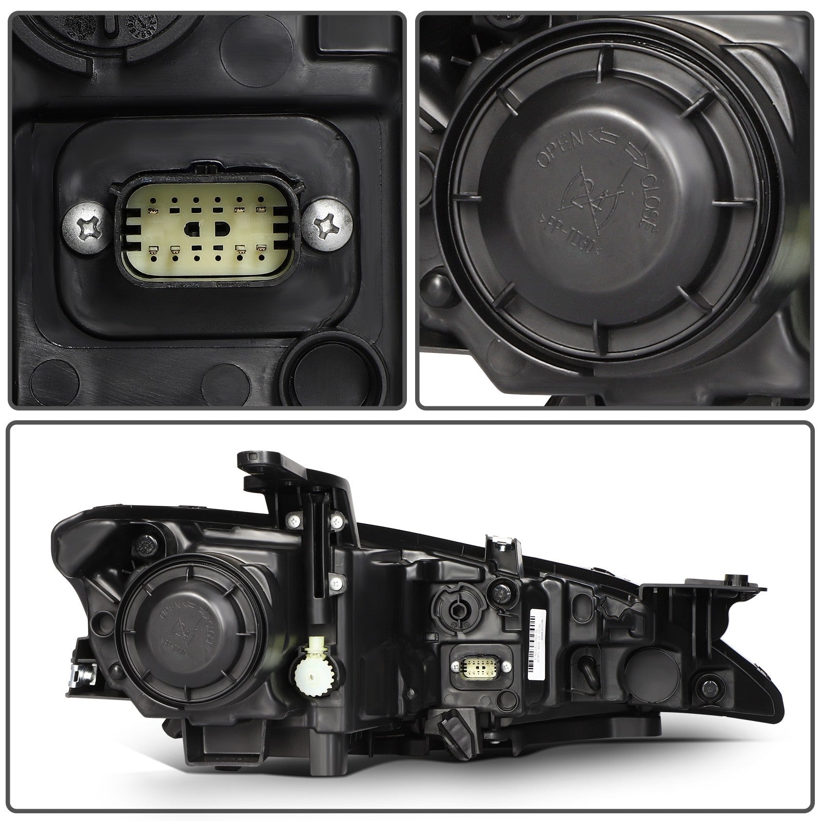 ECCPP LED Headlights Assembly For Chrysler 200 2.4L 3.6L 2015-2017 Pair Black 6B93BC-57