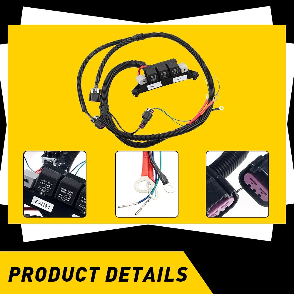For Chevy Silverado GMC Tahoe Sierra Yukon Retrofit Alone Fan Electric Harness 6B93BC-57
