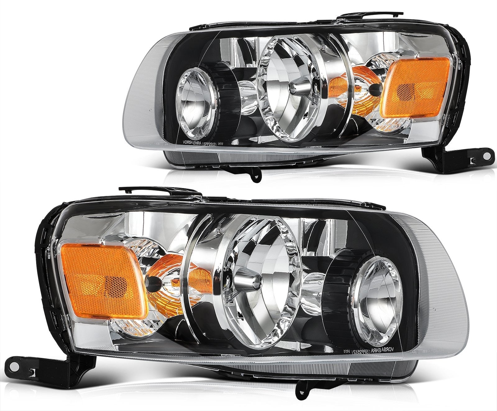 Pair Kit Headlights Assembly For 2005-2007 Ford Escape 2.3了3.0L Black Amber 6B93BC-57