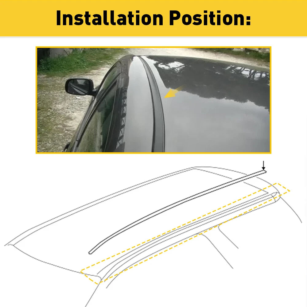 For Toyota 2007-2011 Yaris Sedan 2X Left Right & Roof Drip Molding Weatherstrip 6B93BC-57