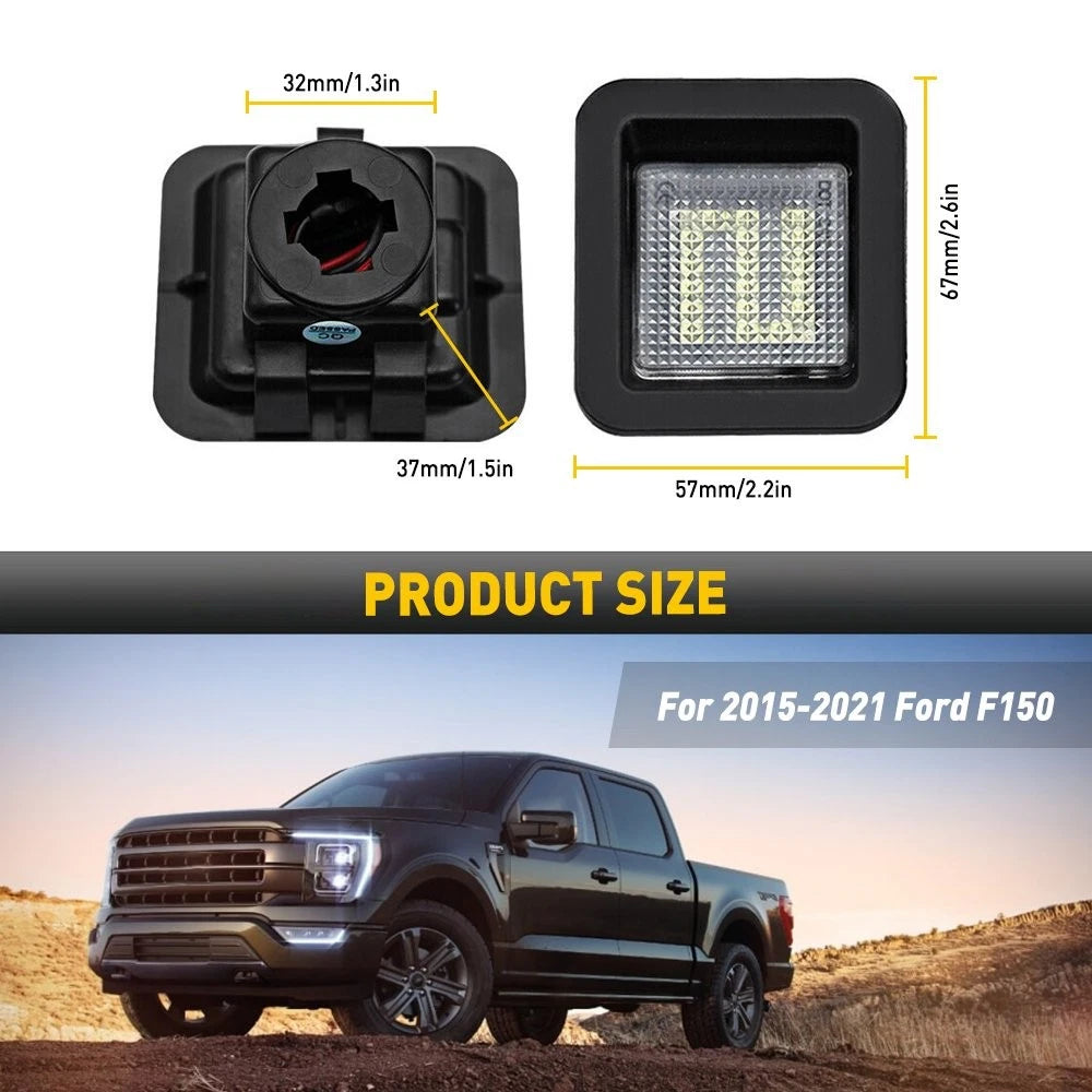 For 2015-2018 Ford F150 Clear LED License Plate Light Assembly Bulb Tag Lamp 6B93BC-57