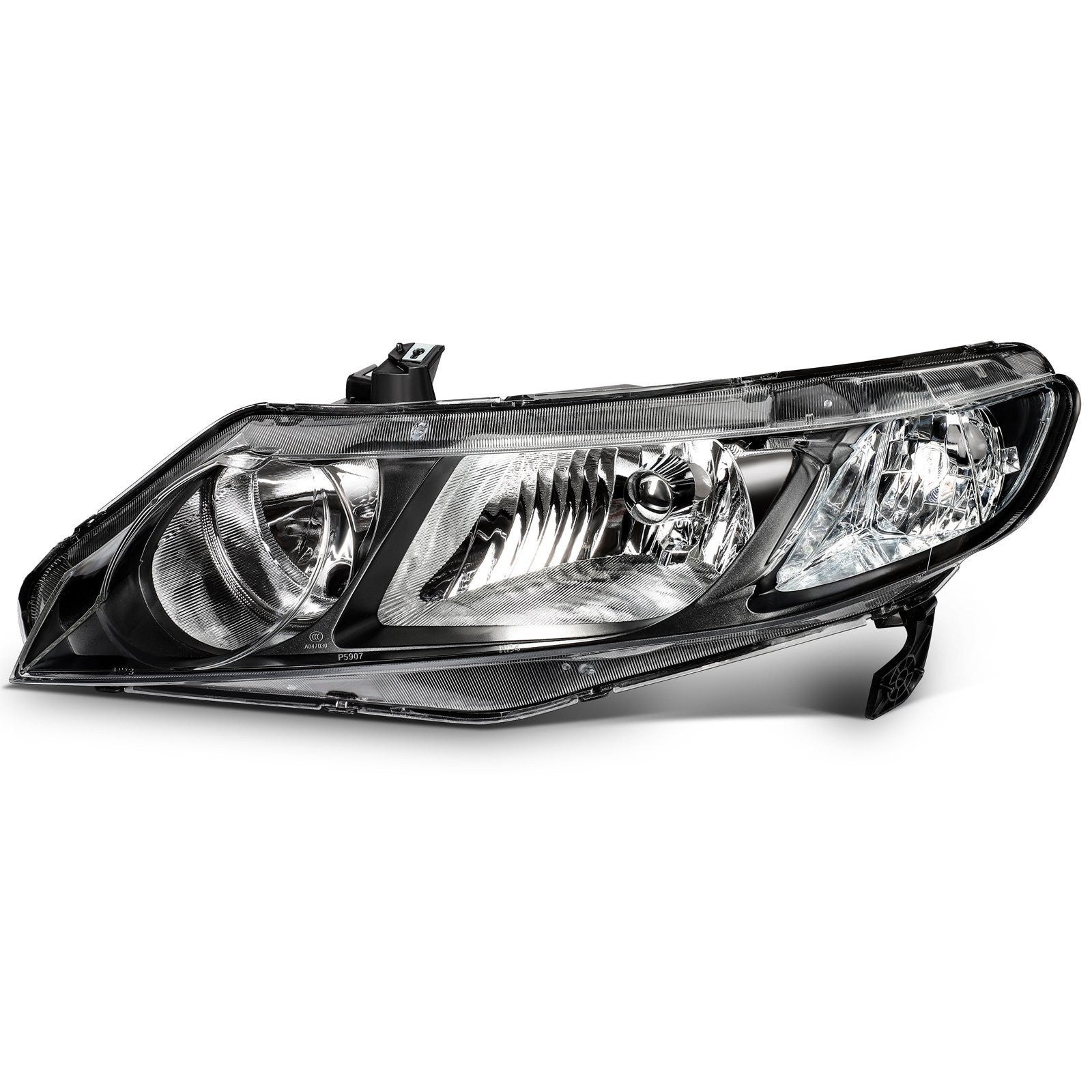 ECCPP Headlights Assembly For Honda Civic 1.8L 2.0L 2006-2011 Pair Kit Black 6B93BC-57