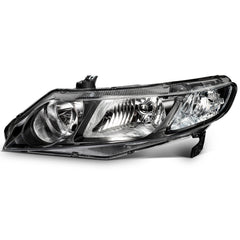 ECCPP Headlights Assembly For Honda Civic 1.8L 2.0L 2006-2011 Pair Kit Black 6B93BC-57