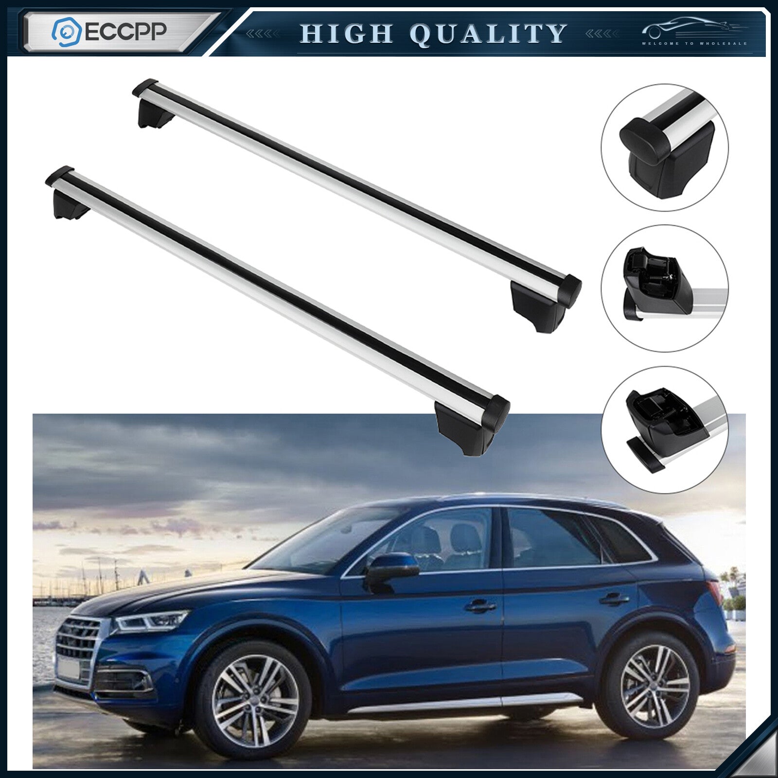 Well-Made Roof Rack For 2012-2015 Audi Q5 SQ5 Cross Bar Luggage Cargo Carrier 6B93BC-57