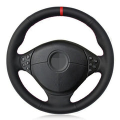 Top Leather Steering Wheel Hand-stitch on Wrap Cover For BMW E36 E39 Z3 E37 E38