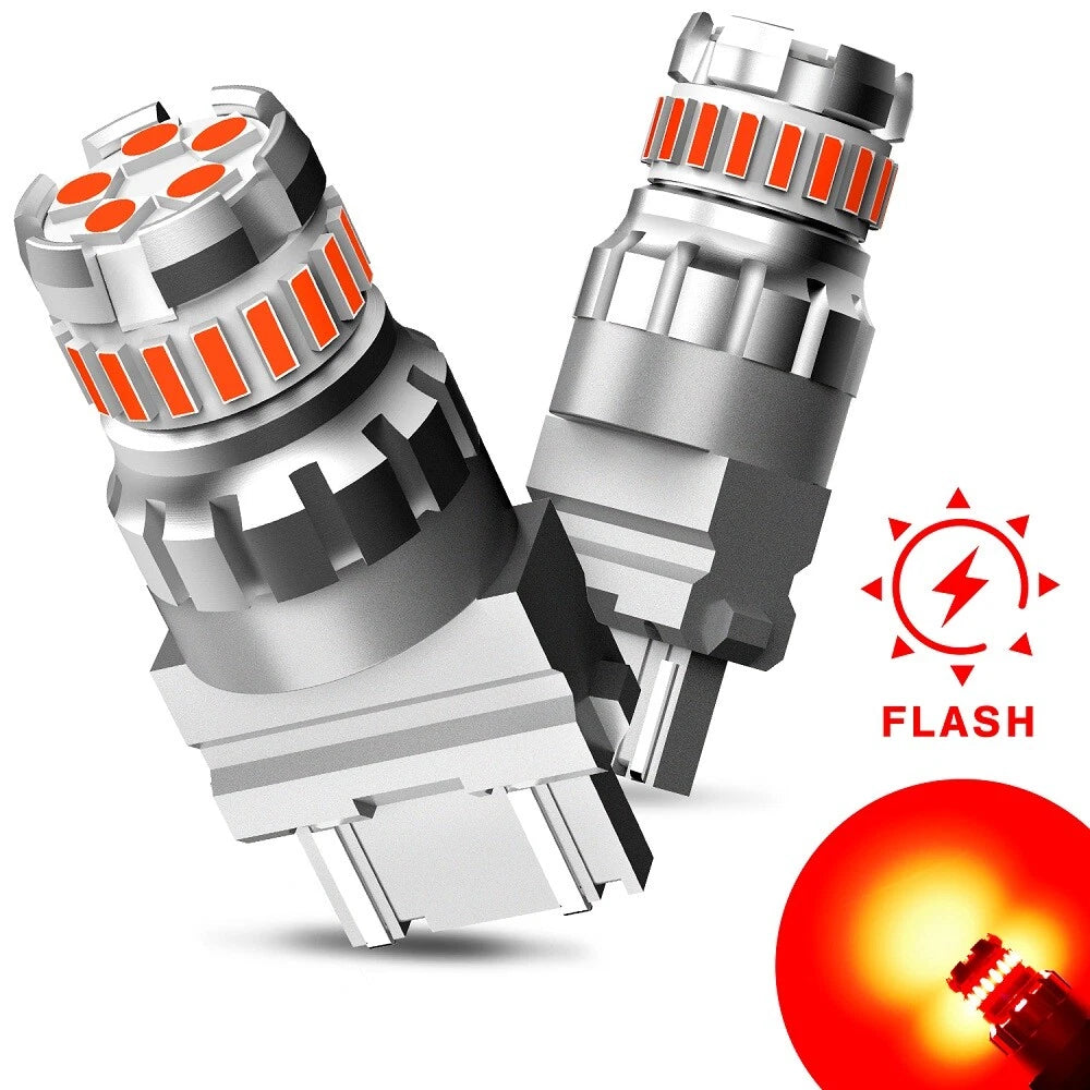 2X AUXITO 3157 3457 LED Brake Light Bulb Red Tail Stop Strobe Blinking Flash 2F3 AUXITO
