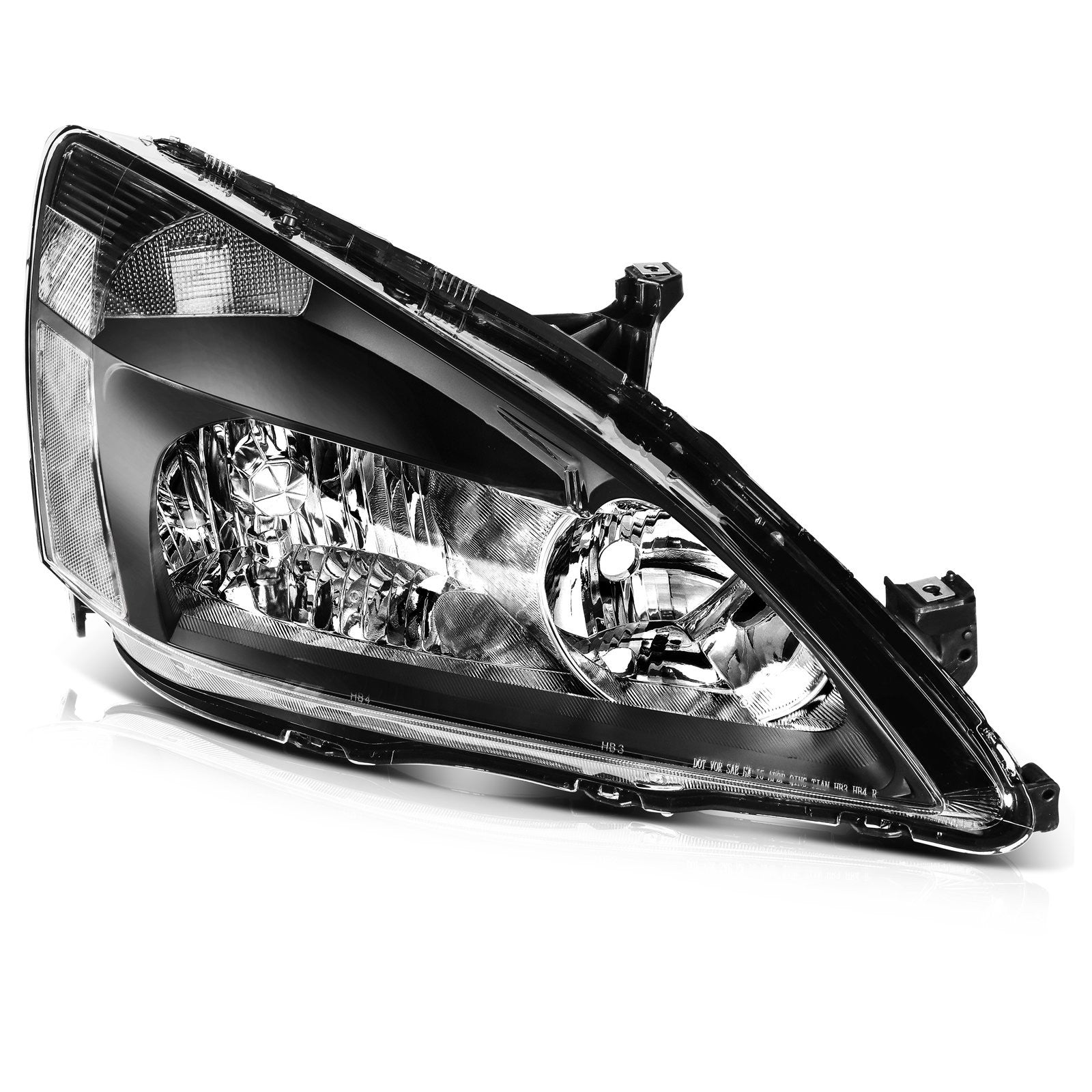 For 2003-2007 Honda Accord Black Clear Lens Left+Right Pair Headlights Assembly 6B93BC-57