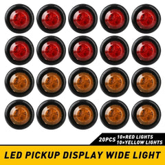 20X Red Amber LED Bullet Side Marker Light Flush Mount Truck Trailer 3/4" EOA 6B93BC-57