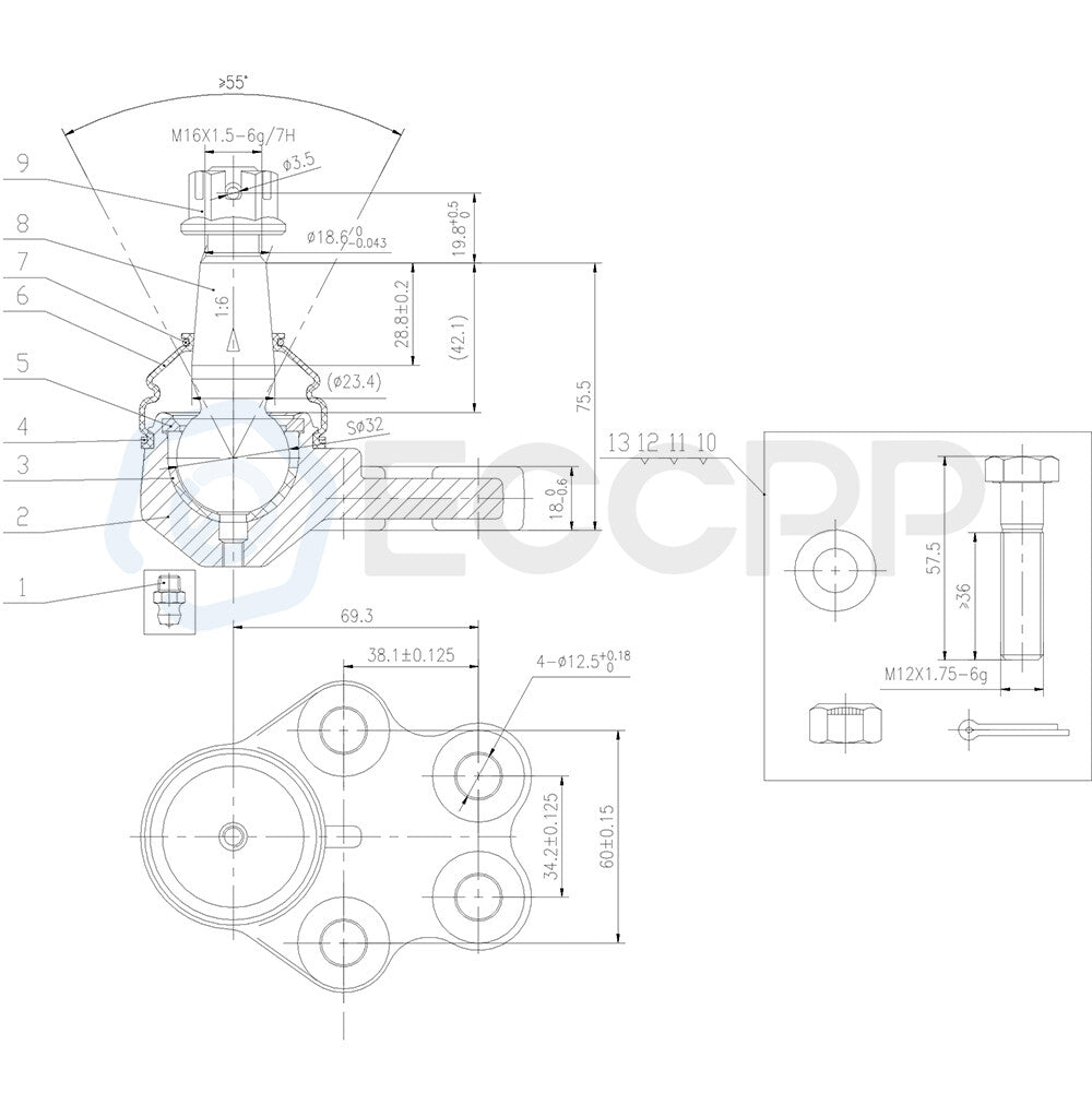For 1999-2006 GMC Sierra 1500 RWD 10x Front Upper Control Arms Ball Joints Kit 6B93BC-57