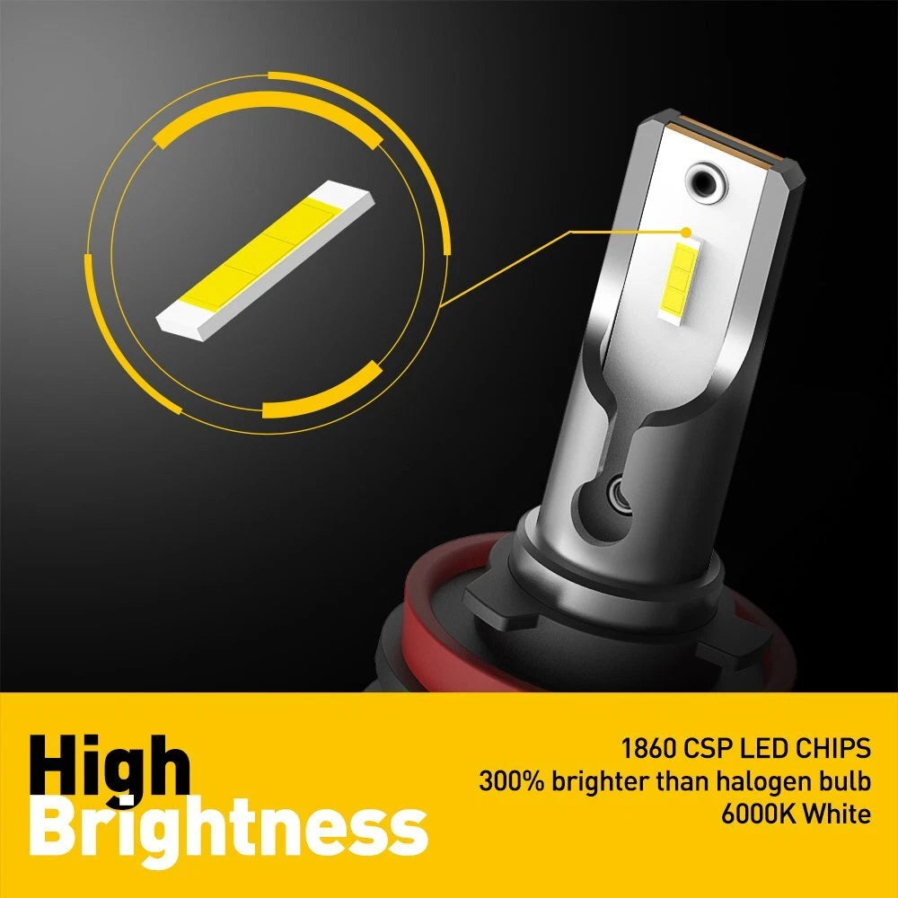 AUXITO H8 H9 H11 LED Headlight Bulbs Error Free 6000K Lighting Low Beam X1 EOA AUXITO