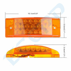 10X 6" Rectangular Side Marker Clearance Light Sealed 20Diodes Reflector Amber 6B93BC-57
