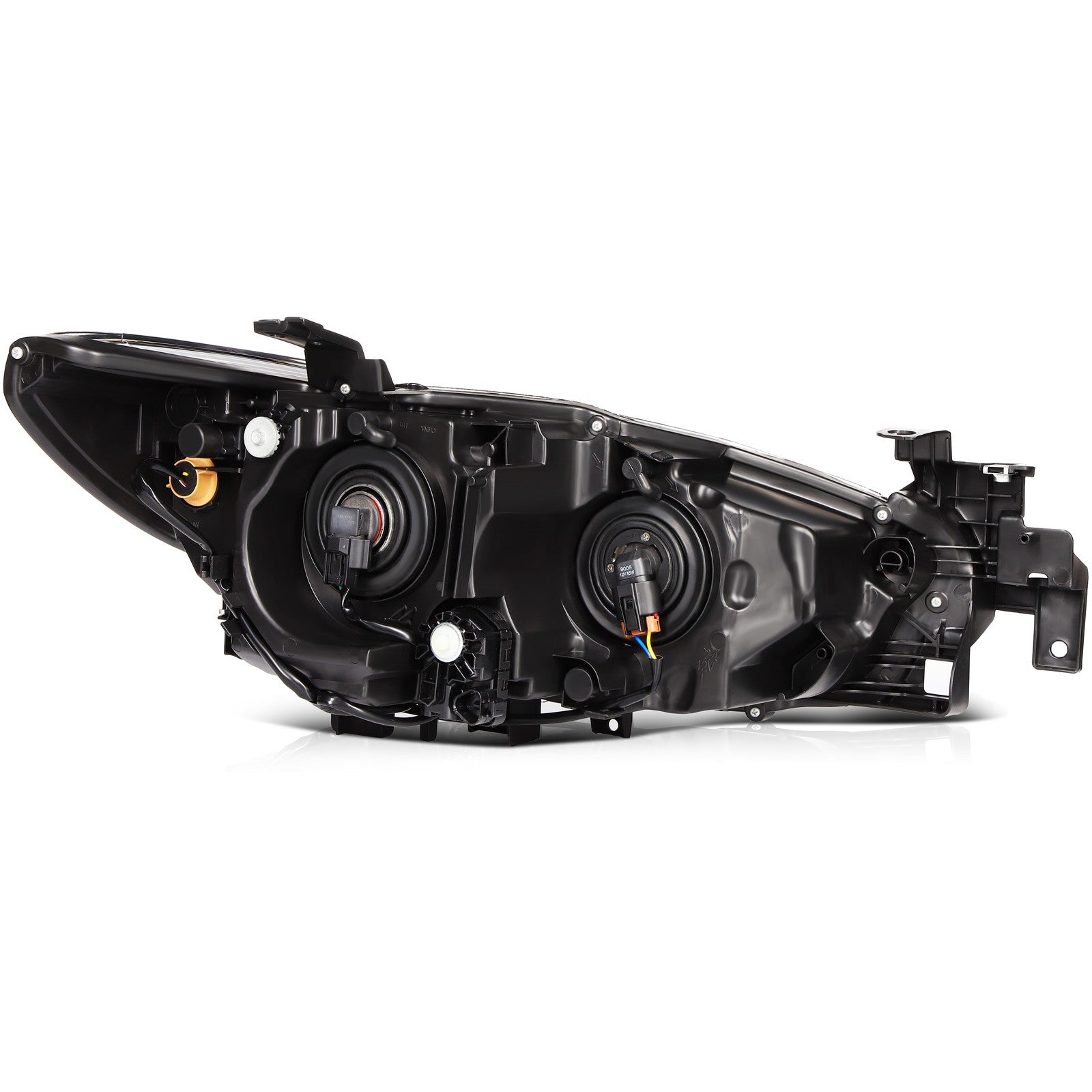 ECCPP Headlights Assembly For Mazda 6 Sport 2.5L 2014-2017 Pair Kit Black Amber 6B93BC-57